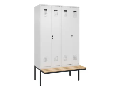 PBM-locker met bank,HxBxD 2120x1200x815mm,4vak,vak B 300mm