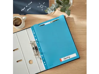 Insteekmap U-model Leitz Cosy harmonica A4 met perforatiestrip PP blau - 4