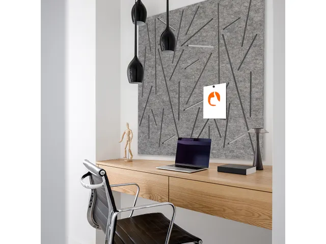 Akoestisch wandpaneel vierkant met patroon uitsnede 100x100cm Zwart