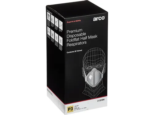 Stofmasker Arco Premium FFP3 NR met ventiel vouwbaar doos 20 stuks