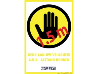 Sticker Waarschuwing Houd 1,5 Meter Afstand A5 Nederlands - 2