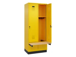 locker met bank,HxBxD 1950x800x815mm,2vak,vak B 400mm,draaigrendel
