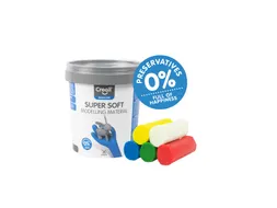 Klei Creall supersoft rood/blauw/groen/geel/wit assorti