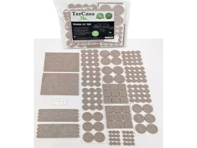 Set de feutre TerCasa 156 pièces grises de différentes tailles et fo