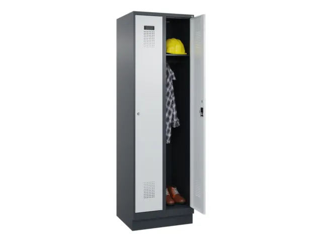 locker,HxBxD 1950x600x500mm,2vak,vak B 300mm,cil.-slot,sokkel
