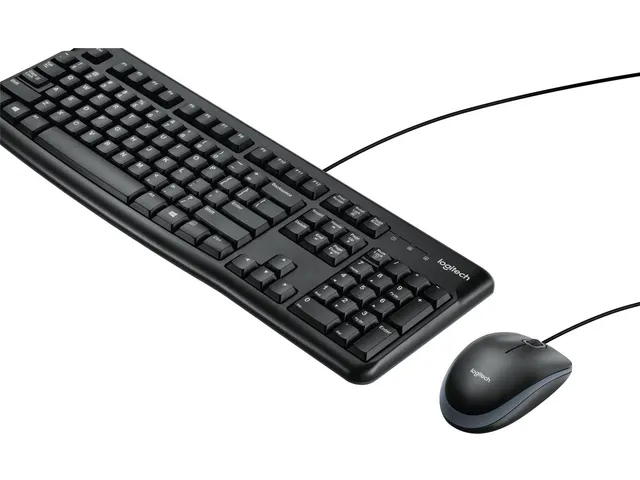 Bedraad Toetsenbord Logitech MK120 QWERTY + Muis zwart