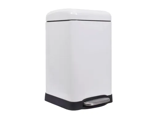 Pedaalemmer 20 Liter Vierkant Metaal Mat Wit