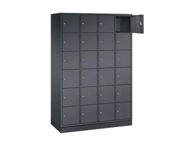 lockerkast,HxBxD 1950x1220x500mm,4x6vakken,cil.-slot,sokkel