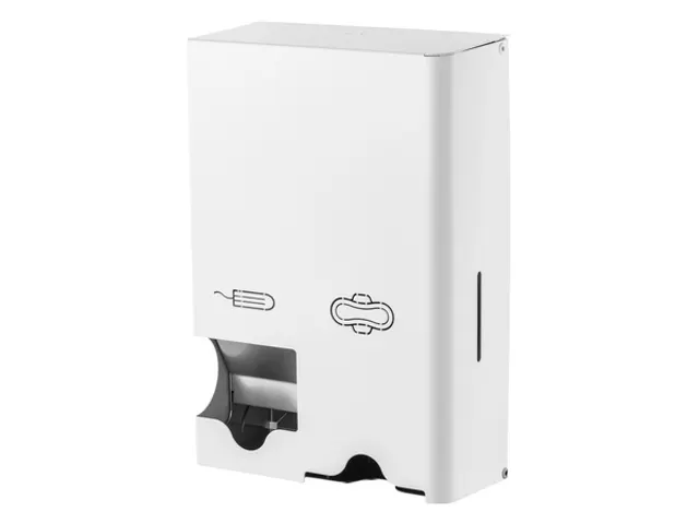 MediQo-line Maandverband- & tampondispenser klein RVS wit MQSTB P