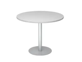 vergadertafel,HxØ 745x1000mm,rond,schotelvoet zilverkleurig,ronde bui - 1