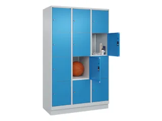 lockerkast,HxBxD 1950x1200x500mm,3x4vakken,vak B 400mm,cil.-slot - 1