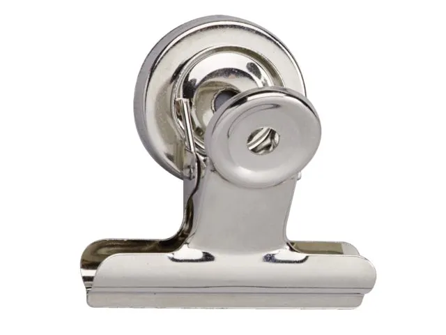 Papierklem MAUL magnetisch vierkant 40mm capaciteit 25mm zilver