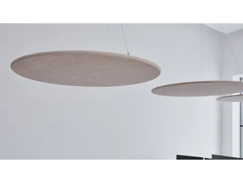 Akoestisch PET-vilt rond plafondpaneel Ø120cm Beige