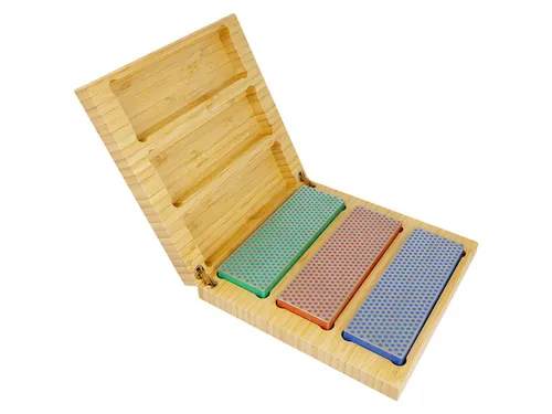 Slijpsteen DMT box met 3st. extra fijne, fijne en grove korrel