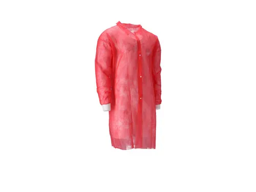 Cmt Pp Non Woven Bezoekersjas Met Drukknopen Rood Maat XL 100 Stuks