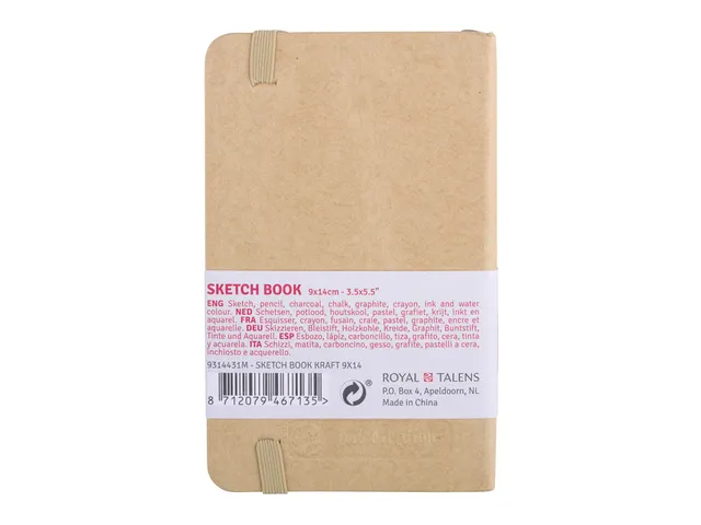 Schetsboek Talens Art Creation 80 witte vellen 140gr 90x140mm kraft
