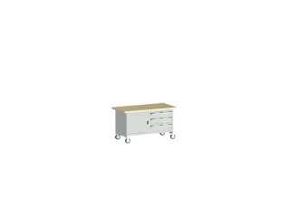 werkbank,verrijdbaar,HxBxD 840x1500x750mm,beukenblad,draagverm. 1200kg - 2