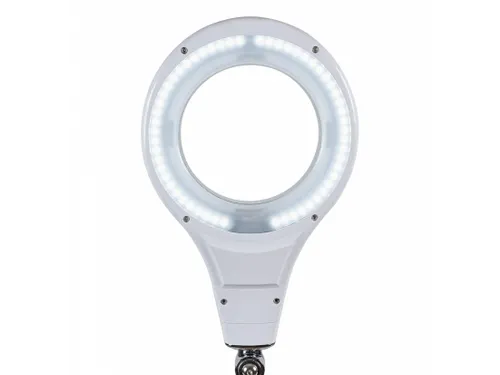 Loeplamp LED MAULmakro Wit met voet