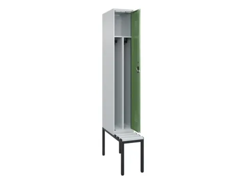 locker met bank,voor scheiding van kleding,HxBxD 2120x300x815mm,1vak