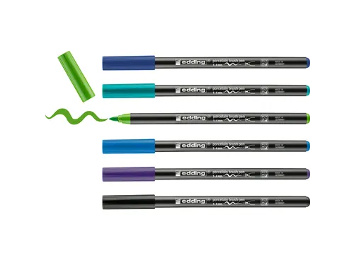 Viltstift Brushpen Edding 4535 Porselein Koele Kl Etui à 6 Stuks