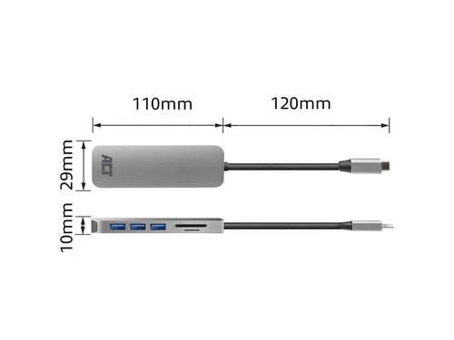 USB-C Hub 3.0 3x USB-A Cardreader PD