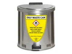 afvalbak voor poetsdoeken,RVS,50l,HxBxD 540x495x505mm,m. pedaal