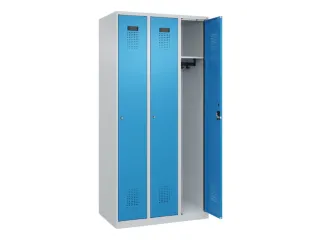 locker,HxBxD 1850x900x500mm,3vak,vak B 300mm,cil.-slot,staand op vloer - 2