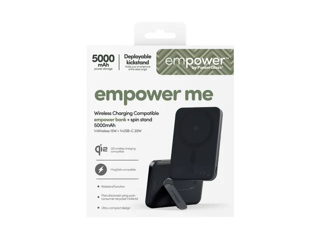 PanzerGlass empower by empower Bank w. Spin Stand | 5000mAh |