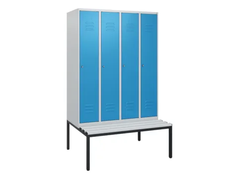 locker met bank,HxBxD 1950x1200x815mm,4vak,vak B 300mm,cil.-slot