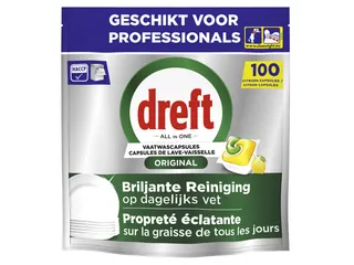 Vaatwastabletten Dreft All-in-1 professional lemon 100 stuks - 1
