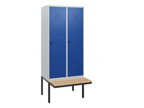 locker met bank,HxBxD 1950x800x815mm,2vak,vak B 400mm,draaigrendel