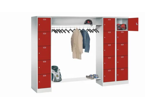 personeelsgarderobe cil.slot 1950x2550x500mm 3x5 vakken 400mm RAL3000
