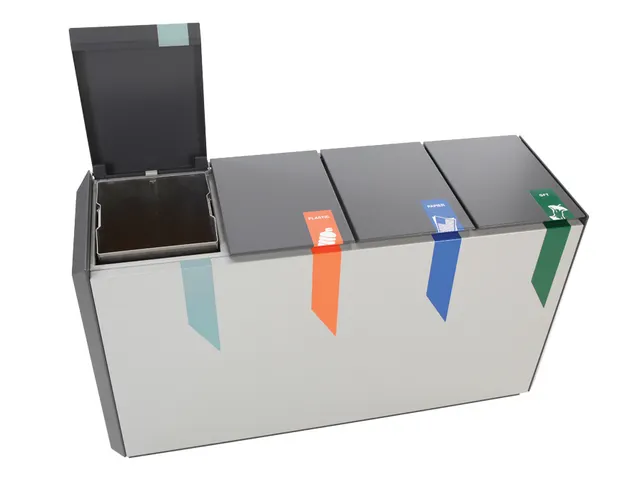 Brandveilige Afvalscheidingsunit Recyclostar 4 220 Liter Lichtgrijs