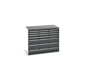 ladekast HxBxD 1000x1300x750mm 7laden romp RAL7035 front RAL7016 - 8