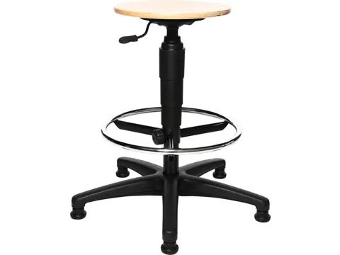 Topstar Kruk Tec 60 met Verchroomde Voetring Hout Steldoppen