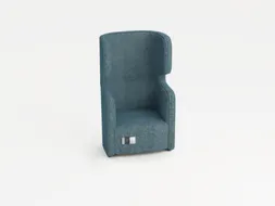 fauteuil,1-zits,geluidabsorberend,stof lichtblauw,HxBxD 1330x860x760mm