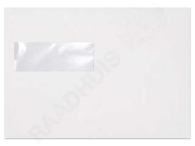 Dienstenvelop Venster Links Raadhuis 162x229mm C5 Wit Plakstrip