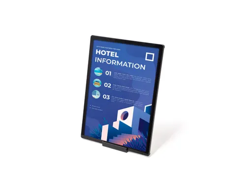 Verlichte Tafeldisplay LED Slide In A4 Zwart
