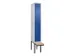 locker met bank,voor scheiding van kleding,HxBxD 2120x300x815mm,1vak
