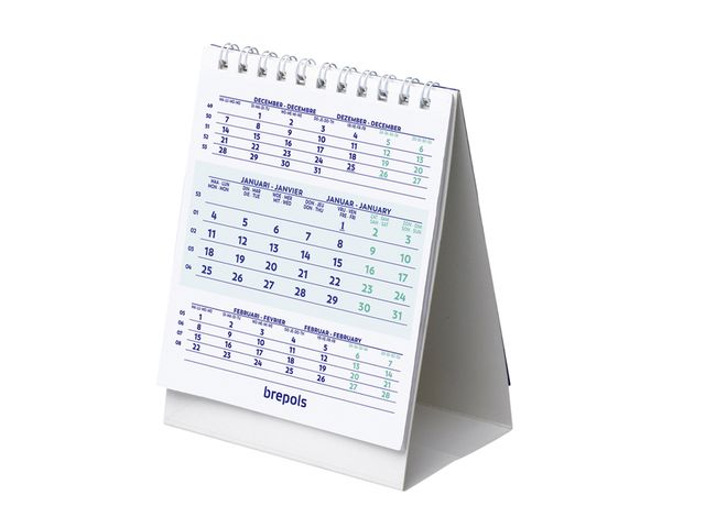 3-Maandsbureaukalender 2025 Brepols 10.5x13cm | DiscountOffice.nl