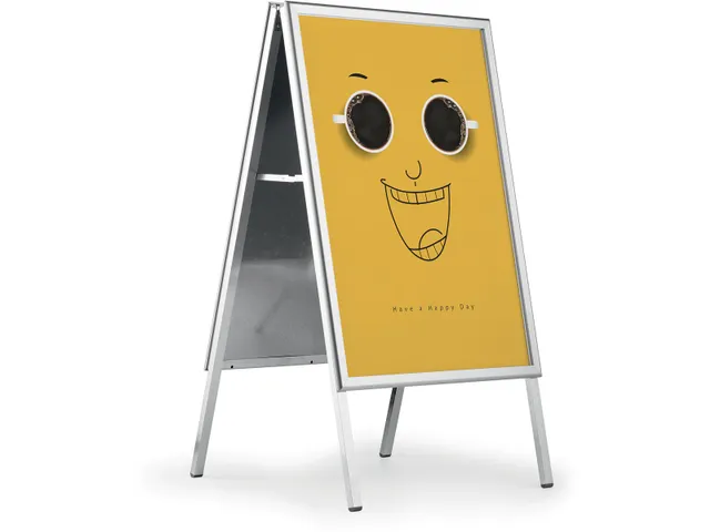 Durable stoepbord Fold, uit aluminium, zilver, ft A1