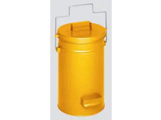 veiligheidsafvalbakken,25l,HxØ 500x270mm,romp staal RAL1023 - 2