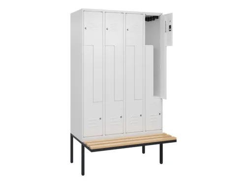 Z-garderobekast,HxBxD 2120x1200x815mm,8vak,vak B 300mm,cil.-slot