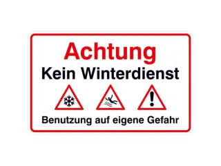 aanwijzingsbord,Let op! Geen winterdienst! Gebruik op eigen risico,PVC - 1