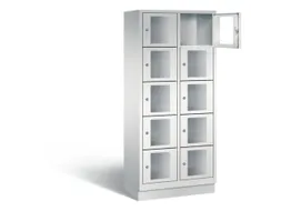 Lockerkast 1800x810x500mm 2x5 vakken Cilinderslot, Sokkel, RAL7035