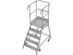 bordestrap,verrijdbaar,bordes H 1,2m,5treden,aluminium,4zwenkwielen