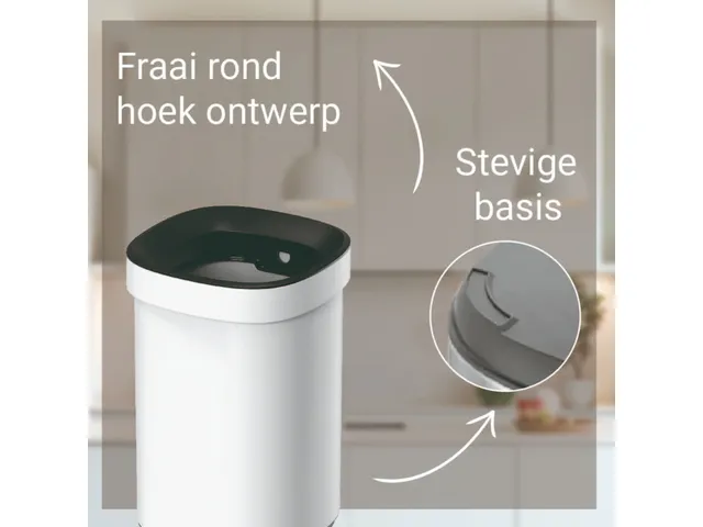 Afvalbak Desq 6112.01 Open inworp 20 liter Metaal Wit