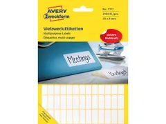 etiket Zweckform 20x8mm wit pakje a 2184 etiketjes