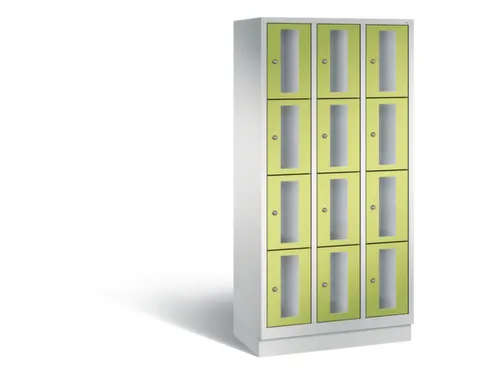 Lockerkast 1800x900x500mm 3x4 vakken Cilinderslot, Sokkel, RDS1108060