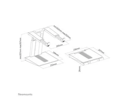 Laptopstandaard NSLS200 opvouwbaar zwart- zilver